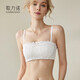 歌力諾（GORRENNO）無肩帶抹胸女夏蕾絲內(nèi)衣小胸聚攏掛脖裹胸防走光無鋼圈隱形文胸罩 白色 M 適合70C 75A/B