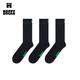 Happy Socks襪子女男士襪秋冬季純色白色襪中筒襪時(shí)尚純色運動(dòng)襪3雙裝 黑色 3雙 M 36-40