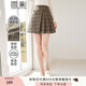 香影（xiangying）毛呢格子半身裙女高腰2025秋冬新款法式短款小個子a字百褶裙 奶咖色 S