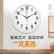 北極星（POLARIS）掛鐘客廳家用時(shí)鐘簡(jiǎn)約大氣自動(dòng)對(duì)時(shí)電波鐘12英寸掛墻石英鐘 白色