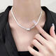 s925銀幾何扁項鏈女士頸鏈鎖骨鏈吊墜碎銀子情人節禮物送老婆 幾何扁項鏈
