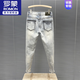 羅蒙（ROMON）男士九分破洞牛仔褲男潮牌復古修身小腳淺色春夏彈力韓版潮流褲子 淺藍色 32