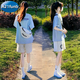 A 21 FUNB初高中生女套裝夏季12-15歲女孩衣服大童女裝青少年女大童夏裝13 藍(lán)色衣服＋褲子 170 M【建議70-95斤】