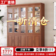 云間鯉實(shí)木書柜全實(shí)木帶玻璃門客廳防塵展示柜中式書櫥書架靠墻組合柜 三門書柜（三色可選）