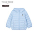 Teenie Weenie Kids小熊童裝24冬季款男女寶寶熊耳連帽羽絨服 海鹽小吐司（藍(lán)色） 110cm