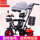 BAOLEJUN【雙向推行】?jī)和嗆?chē)腳踏車(chē)寶寶手推車(chē)1-2-3歲幼兒三輪推車(chē) 黑灰【雙向推行】鈦空輪