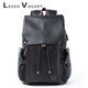 LASSIE VAGARY雙肩包男包商務(wù)通勤皮包大容量男士休閑旅行電腦背包皮質(zhì)男生書(shū)包 黑色【普通款】