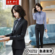 造夢伊人西裝女職業(yè)女裝套裝西服工作服正裝修身顯瘦通勤OL商務(wù)面試套裝 黑色西裝+褲子 L