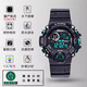 名智手表男學(xué)生兒童青少年初中高中生運動(dòng)防摔夜光鬧鐘游泳防水電子表 海藍色小號（體重45kg以下佩戴）