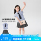 左西女童夏裝套裝2025新款兒童學(xué)院風(fēng)女孩夏季襯衫百褶裙潮 藍(lán)色 150