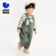 迷你巴拉男童女童長(cháng)袖套裝秋寶寶兒童T恤背帶褲【吸濕速干】 綠色調00444 110 cm