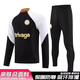 閃像足球服外套皇馬足球訓練服長(cháng)袖球衣套裝男阿根廷半拉鏈秋冬季衛衣 切爾西黑色半拉鏈 S碼（160-170cm）