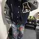 凱麗鑫40OB美式全幅重工毛巾繡排扣棒球服加厚毛呢外套潮拼接PU夾克 藏青色 XL 建議身高170-178 體重140-16