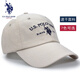 U.S.POLO ASSN.保羅帽子男女士速干棒球帽春夏秋遮陽(yáng)運(yùn)動(dòng)帽潮品牌戶外鴨舌帽刺繡 卡其色 （54-60）cm可調(diào)節(jié)