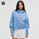 lululemon丨Scuba 女士超寬松款半拉鏈連帽衫 LW3HTOS 天空藍 XS /S