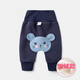 梔潔寶寶褲子秋冬外穿1歲嬰兒加絨屁屁褲冬裝男小童加厚PP褲保暖棉褲 藏青鼠加絨 【需要拍大一碼】適合18-8度 90 cm