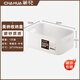 茶花（CHAHUA）茶花收納盒桌面小盒子收納格半透明磨砂置物防塵儲(chǔ)物盒家用 中號(hào)【帶提手】1個(gè)裝 1個(gè)裝