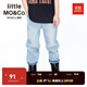 little MO&Co.童裝夏裝兒童褲子男童長(zhǎng)褲女童純棉長(zhǎng)款牛仔褲 牛仔藍(lán)色 110 110/53