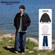 威登羊春秋新款潮牌外套衣服男裝時(shí)尚潮流上衣韓版寬松百搭男士夾克套裝 黑色外套+白短T+深藍(lán)牛仔【三件 XL