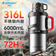 邦達(dá)（bangda） (BDH56)全鋼戶外超大保溫壺杯316不銹鋼家用暖瓶車載旅行水壺 鋼本色 4000ml （可裝8斤水）
