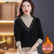 Mrdiane wei保暖加絨針織衫女毛衣寬松秋冬裝百搭打底衫上衣 黑色 均碼 