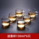 天喜（TIANXI）玻璃茶杯耐熱帶把透明小號水杯家用辦公室泡茶小茶杯品茗杯子 六只裝