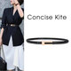 CONCISE KITE【禮盒裝】官方皮帶女士牛皮休閑西裝褲連衣裙細腰帶女CK輕奢褲帶 黑色 105cm (寬1.4cm)