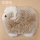 冬季真羊毛汽車(chē)坐墊澳洲長(cháng)毛絨保暖座椅墊辦公通用卡通小綿羊單墊 奶茶色 單墊48*58cm