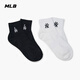 MLB官方 男女情侶時(shí)尚純色襪小logo簡(jiǎn)約短襪春夏SOS04 MLB黑色 2雙 均碼 26