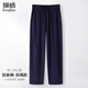 頌感睡褲男士夏季純棉100%長(cháng)褲春秋褲居家居褲睡衣全棉休閑褲寬松 【系繩款】寶藍 2XL （建議150-180斤）