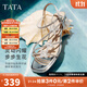 他她（TATA）涼鞋女鞋2025秋季新款法式氣質(zhì)粗跟閃鉆一字帶外穿拖鞋女 銀色 36