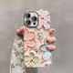藍(lán)妮子 適用于蘋果13/pro手機(jī)殼iphone13promax保護(hù)套蘋果12/promax手機(jī)殼 油畫彩色海棠花-自帶閃粉鏡頭膜 蘋果13