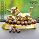 索飾輕奢汽車(chē)擺件大金牛車(chē)內裝飾車(chē)載男士車(chē)內高端擺件香薰中控臺裝飾 大花?！窘鹕?虎眼石】