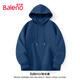 班尼路（Baleno）連帽衛(wèi)衣男春秋季潮流ins簡約大碼帶帽上衣男生寬松慵懶純色帽衫