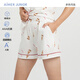 愛(ài)慕兒童愛(ài)慕兒童家居服女孩冰激凌印花少女套頭短袖上衣/三分褲睡衣睡褲 三分褲-白AJ142E143 170