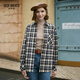 深呼吸DEEP BREATH女裝通勤潮流復古風(fēng)格紋中長(cháng)襯衫上衣女A301103 黑白格 L (4)