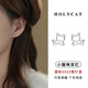 Holycat懷里貓小清新可愛貓咪耳釘女925銀簡約鏤空耳環(huán)學生銀耳飾女生生日禮物 925銀可愛貓咪耳釘一對