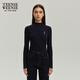 Teenie Weenie小熊秋季長(cháng)袖T恤黑色修身打底衫白色套頭衫女裝潮 A-藏青色 S (160)