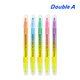 Double A 達伯埃韓國原裝進(jìn)口辦公學(xué)習手賬用亮色系和淡色系雙頭熒光筆單支裝多色可選 亮黃色+淡色系