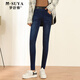 每時(shí)女褲春秋季高腰顯瘦棉彈鉛筆褲時(shí)尚百搭牛仔小腳褲8951牛仔藍4XL