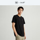 HLA海瀾之家短袖T恤男輕商務(wù)V領(lǐng)刺繡短袖男夏季 cz