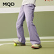 馬騎頓（MQD）女童春季新品運動(dòng)系列瑜伽跑步舒適鍛煉穿搭休閑褲喇叭褲 灰紫 160