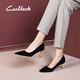 Carl Beck品牌絨面高跟鞋女細(xì)跟尖頭2023秋季新款淺口黑色通勤單鞋女英倫風(fēng) 黑色中跟8cm 32 210mm