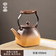 容山堂茶壺粗陶圍爐煮茶壺泡茶壺家用燒水壺烤火爐電陶爐煮茶爐套裝 粗陶火焰燒提梁壺-四方井欄