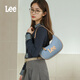 LEE女士包包飛織丹寧腋下包女新款通勤休閑手拎手拿包生日送女友禮物 復古淺牛仔藍【肩帶獨特五金logo】