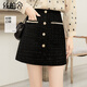絲柏舍小香風(fēng)半身裙2025秋裝新款女裝紐扣設計亮絲氣質(zhì)短裙