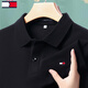TOME BORNEK高端男裝湯米夏裝長袖t恤男士polo衣衫純棉休閑體恤上衣服T 901短袖黑色 2XL 180/54建議155-175斤