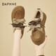DAPHNE達芙妮冬季保暖棉鞋女款2025新款韓版厚底毛毛鞋百搭休閑勃肯鞋 駝色 加絨 跟高5cm 37 (235mm)  標準碼