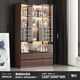 瑞美信客廳靠墻酒柜展示柜書(shū)柜家用輕奢現代簡(jiǎn)約玻璃門(mén)小型酒柜實(shí)木新款 黑胡桃木D(黑色框門(mén))-120cm寬帶 5門(mén)