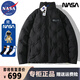 NASA ABOUT官方聯(lián)名潮牌白鴨絨羽絨服男男年新款冬季保暖外套大碼立領(lǐng)情侶裝 黑色 XL